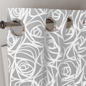 Abstract Pattern Duck Cotton Eyelet Curtain