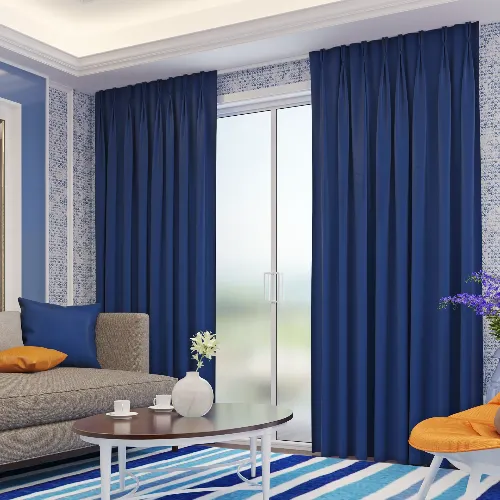 Blackout Curtain - Pinch Pleat - Blue 01