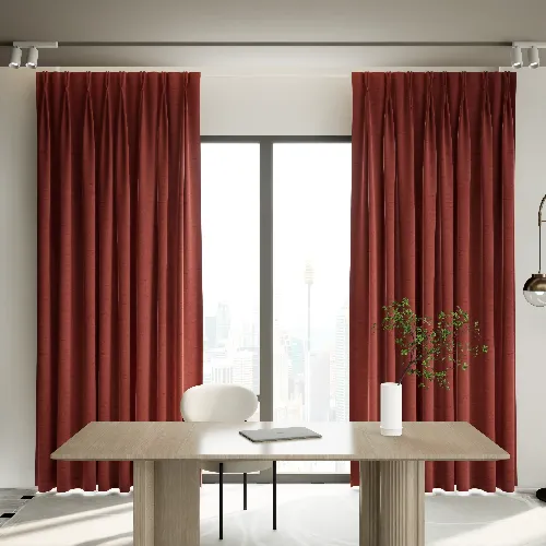 Blackout Curtain - Pinch Pleat - Red 02