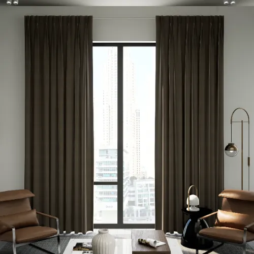 Blackout Curtain – Pinch Pleat – Brown