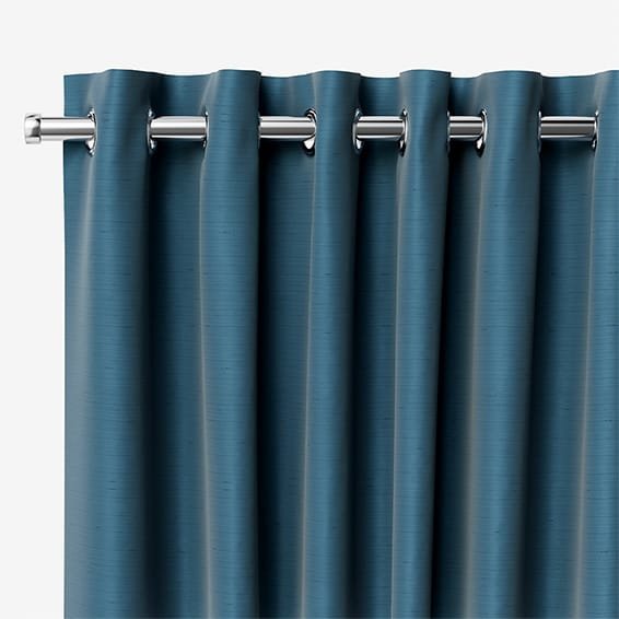 Ahisma Luxe Faux Silk Blue Azure Curtains 02