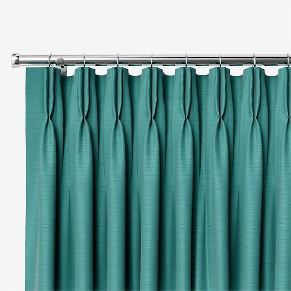 Ahisma Luxe Faux Silk Turquoise Curtains 02