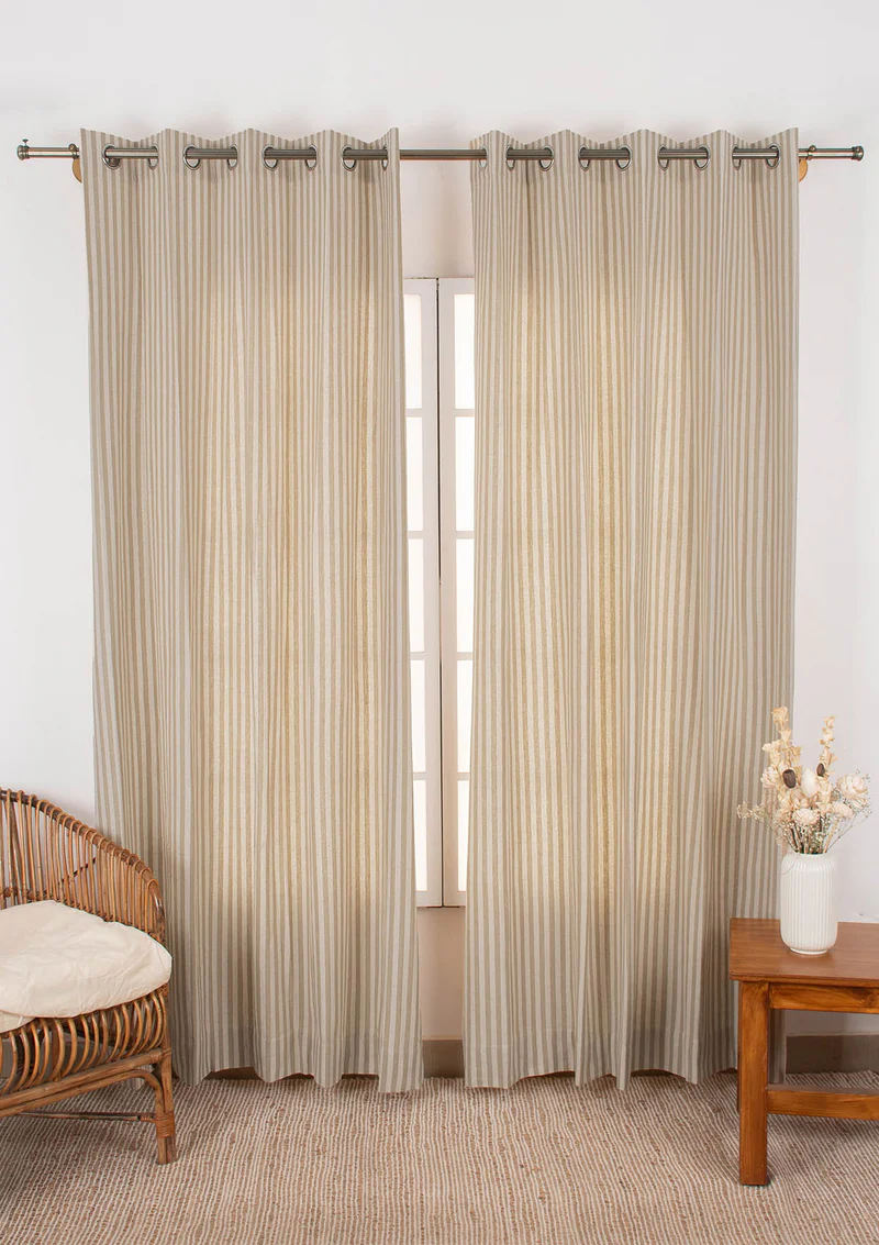 Loom 100% Linen Geometric Pattern Curtain