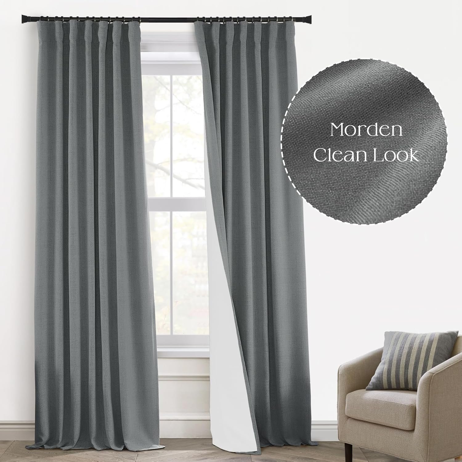 Office Curtains Darkening Textured 03
