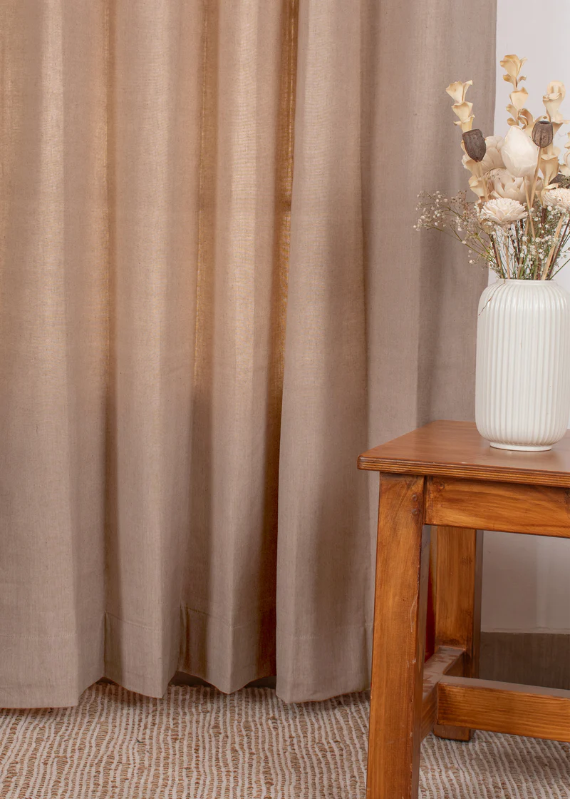 Pink Sand Solid Linen Curtains 02
