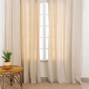 Solid Linen Cotton Blend Textured Curtain