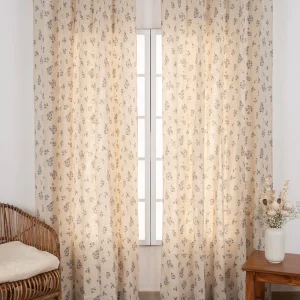 Whisper Floral Linen Blend Cotton Curtain