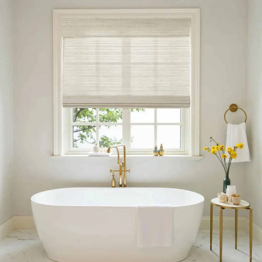 Handcrafted Ramie Bamboo Weave Shade – Classic Wall White