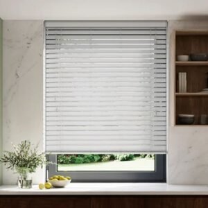 Moonstone Grey Satin Ecowood Venetian Blinds