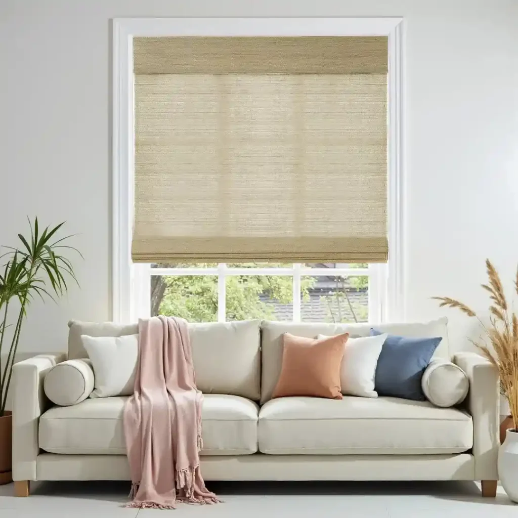Natural Ramie & Bamboo Woven Shade – Coconut Tone