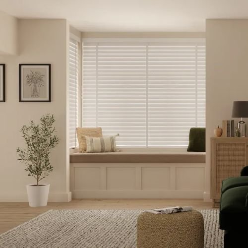 White 63mm Hardwood Venetian Blind