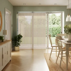 White Cordless Sheer Shade Vertical Blind