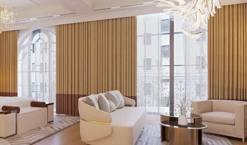 Layered Curtains for Living Room UAE
