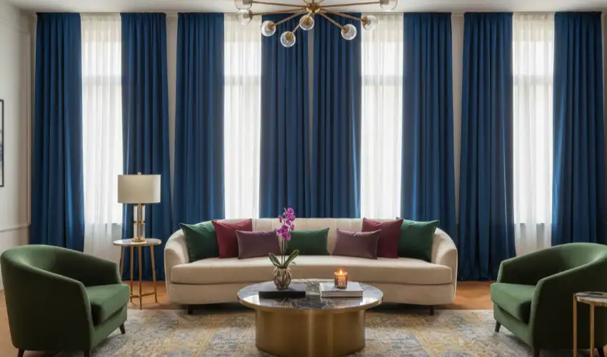 Velvet Curtains for Formal Living Room